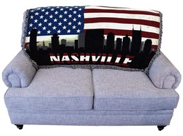 Tennessee - Nashville - City American Flag Blanket - Gift Tapestry Throw... - €44,66 EUR