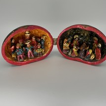 Peruvian Folk Art Hand Carved Gourd Nativity Scene - $920.37 MXN