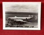 United Super Mainliner Airplane REAL PHOTO on Ground with Crowd VTG 1950&#39;s - $14.73