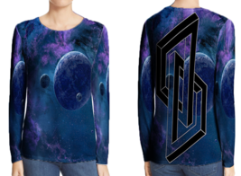 Space illusion   T-Shirt Long Sleeve For Women - £17.07 GBP