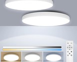 2 Pack Dimmable Led Flush Mount Ceiling Light Fixtures With Remote Contr... - $67.99