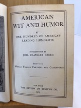 American Wit and Humor: By One Hundred Of America&#39;s Leading Humorists HB 1909 - £11.66 GBP