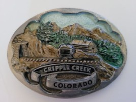 Paula Freed Hand Carved Vintage Belt Buckle 1983 Colorado Creek Cabin Gold Rush  - £21.80 GBP