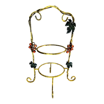 Two Tier Pie Rack Cake Stand Wrought Iron Gold Grapes Leaves Catering Holidays - £23.27 GBP