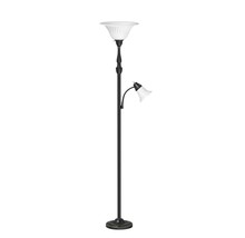 Vintage Floor Lamp Standing Reading Living Room Traditional Bronze White Glass 2 - £51.31 GBP