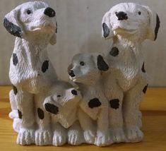 I) Family Dalmatian Dogs Sculpture Figurine Home Decor Display Mirtex Tr... - $3.95