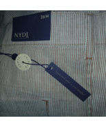 NYDJ LIFE TUCK TECHNOLOGY LIGHT BROWN/WHITE PINSTRIPE PANTS-26W-NWT-POCKETS - $38.00