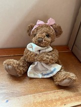 Gently Used Plush Brown Teddy Bear Holding Blanket Someone Cares - £8.89 GBP