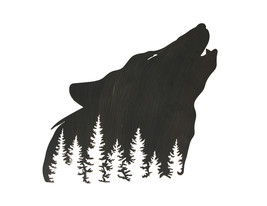 Black Wolf Laser Cut Metal Wall Art Hanging Forest Room Decor Lodge Decoration - £27.68 GBP