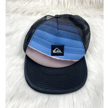 Quicksilver Black Mesh Trucker Hat Blue Logo Adjustable Gradient - $14.40