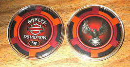 (1) $5. Harley Davidson Poker Chip Golf Ball Marker - £6.25 GBP