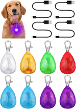 Retisee 8 Pieces Dog Collar Lights for Night Walking Rechargeable LED Dog Lights - £25.69 GBP