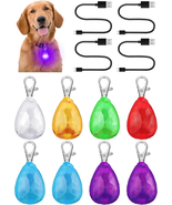 Retisee 8 Pieces Dog Collar Lights for Night Walking Rechargeable LED Do... - £25.97 GBP