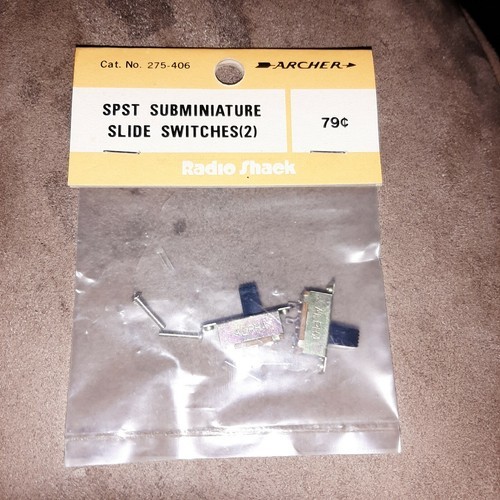 RadioShack Archer NOS 11A8 Subminiature Slide Switches (2/pack) Part no.... - $6.59