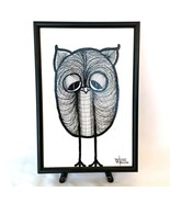 Vintage 1980s - Line Art Owl Sketch &amp; Paint 8.5&quot; x 12&quot; - Framed - Arturo... - £97.21 GBP