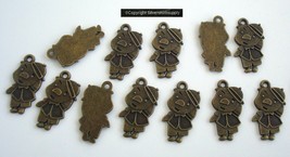 Piggie with attitude charms bronze plt Pigs in ball cap charms 12pc CFP125 - £2.30 GBP