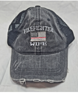 Firefighter Wife Gray Distressed Hat Cap Mesh Back Trucker Cobra - $9.95
