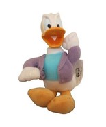 Disney Donald Duck 5.5&quot; Plush Body Plastic Head Action Figure Purple Ves... - £4.60 GBP