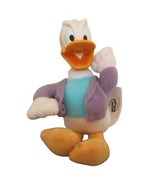 Disney Donald Duck 5.5&quot; Plush Body Plastic Head Action Figure Purple Ves... - $5.87