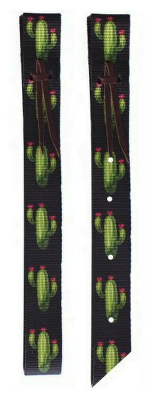 Primary image for Western Horse Saddle Cactus Design Nylon Off Billet + 6' Cinch Tie Strap w/Holes