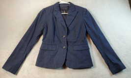 Banana Republic Blazer Jacket Women Size 0 Navy Striped Single Breasted 2 Button - £13.98 GBP