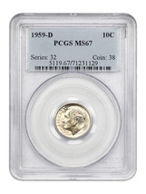 1959-D 10C PCGS MS67 - $71.30