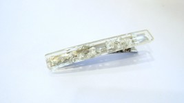 Small 2 inch super slim clear silver speckled alligator hair clip fine t... - $6.95