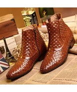 2017 New Fashionable Men&#39;s Woven Leather Ankle Dress boots. Only $199.95... - $199.95