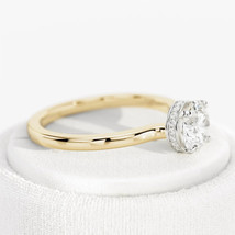 1 Ct Lab Grown Diamond Engagement Ring / Hidden Halo Engagement Ring / R... - $975.00