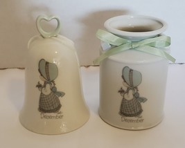 Vintage 1987 PRECIOUS MOMENTS `December` Milk Can and Bell by Enesco B18 - £18.99 GBP