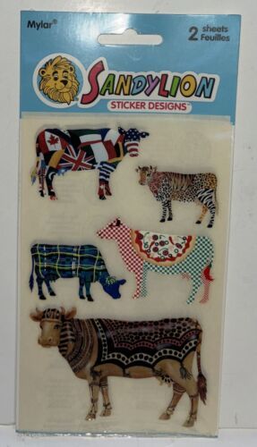 Primary image for Vintage Sandy Lion Mylar Cows on Parade 2 Sheets Stickers