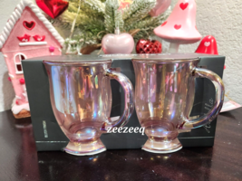 Pink Iridescent Clear Coffee Mugs Tea 16.0oz - £23.97 GBP