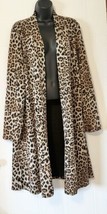 Susan Graver Leopard Animal Print Open Front Long Jacket Sz 2X Length 39... - £19.40 GBP