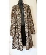 Susan Graver Leopard Animal Print Open Front Long Jacket Sz 2X Length 39... - £19.37 GBP