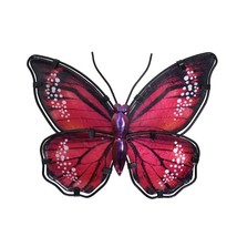 Handmade Red Metal Butterfly Wall Art for Home and Garden Decoration Miniaturas  - £35.46 GBP