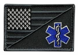 EMT USA Flag Medic EMS Tactical Patch (Hook Fastener - Subdued Silver-MFY15) - £5.38 GBP