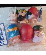 Vintage Three Kings Wise Men 3&quot; Doll Heads Christmas Nativity - 2 Packs - $4.46