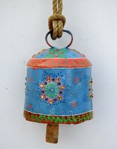 Vintage Swiss Cow Bell Metal Decorative Emboss Hand Painted Farm Animal BELL541 - £65.98 GBP