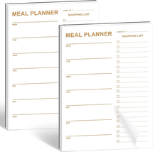 Weekly Meal Planner Magnetic, 2 Pack Undated Tear-Off Sheets Meal Planning Notep - £13.14 GBP