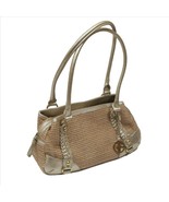 Giani Bernini Natural Weave &amp; Pale Gold Metallic Purse - $276.26 MXN