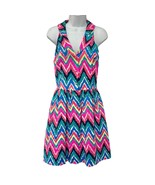 Lilly Pulitzer Sherlynn Hearts A Flutter Chevron Pink Fit &amp; Flare Dress ... - $66.37 CAD