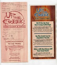 Up The Creek Fish Camp &amp; Grill Menus Alcoa Tennessee 2002 - $17.82