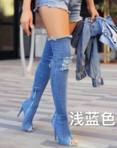 Hot Fashion Women Boots High Heels Spring Autumn Peep Toe Over The Knee Boots Ti - £41.22 GBP