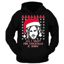 Christmas hoodie All I Want For Christmas Is Snow Santa Ugly Christmas S... - £21.61 GBP