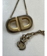Christian Dior Logo Necklace CD 16” Choker Necklace Gold Plated Germany - $1,181.52 MXN