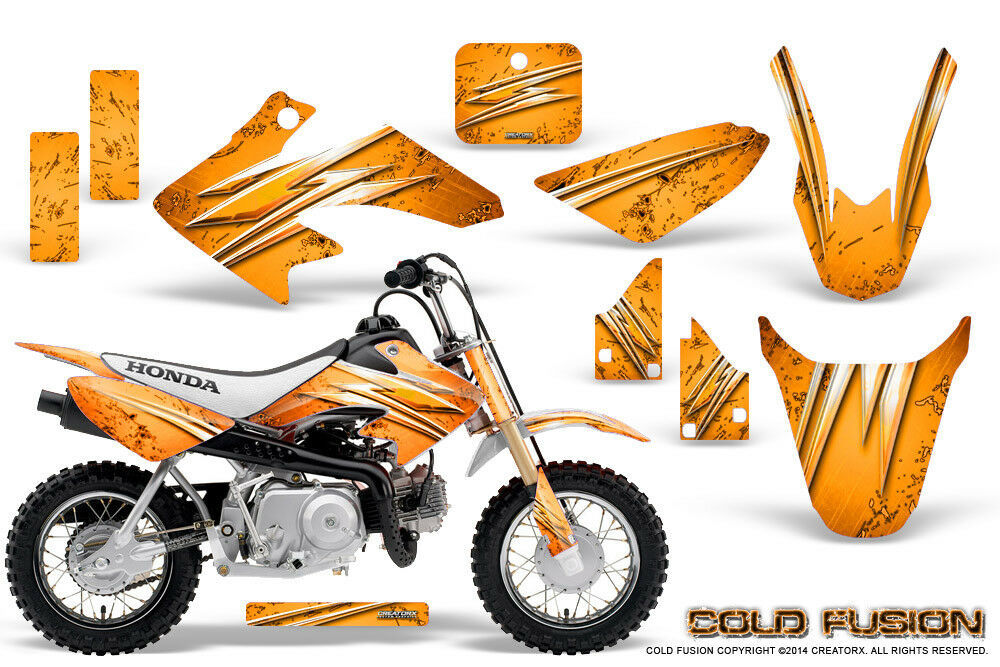 HONDA CRF 50 GRAPHICS KIT CREATORX DECALS STICKERS COLD FUSION ORANGE - $96.03