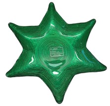 Green Swirl Star Serving Bowl Dish Appetizer Tray Arda Glassware 9 Inch Across - £13.56 GBP
