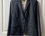 Ann Taylor Petites Blazer Womens Size 6P Black Notched Collar 2 Button Wool - £19.71 GBP