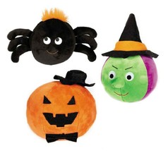 Halloween Gang Dog Toy Plush Ball Shape Scary Silly Pick Witch Spider or Pumpkin - £10.23 GBP+