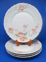 JHR Facon Limoges France Set Of Four 9 3/4&quot; Floral Plates Hand Painted Germany - £38.53 GBP